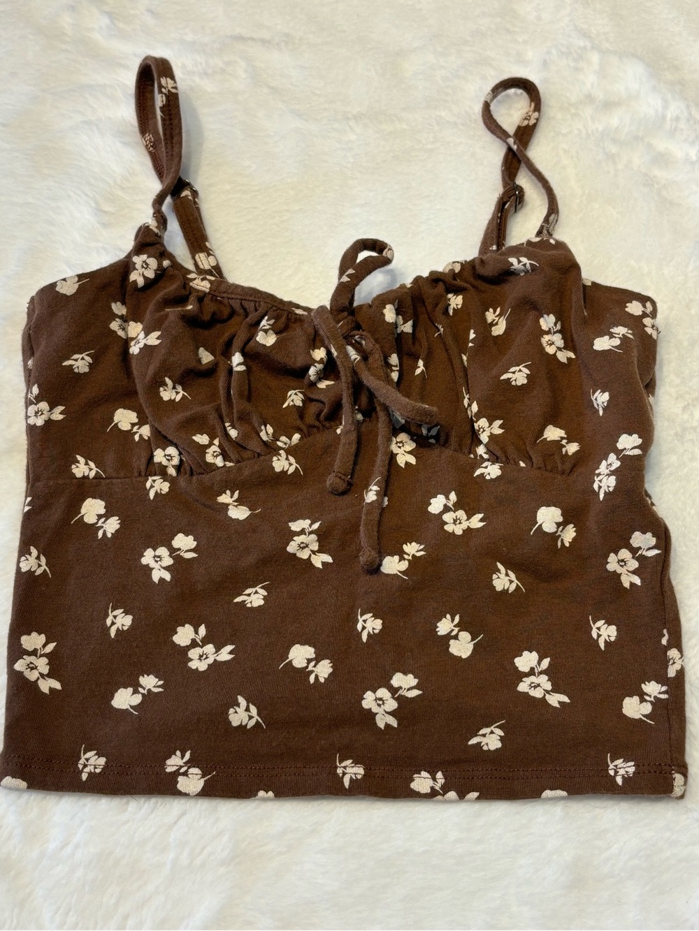 Brown Floral Cami Tank Top